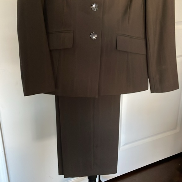 Evan-Picone Pants Suit Women Size 6P Subtle Brown Plaid Career Professional - Picture 2 of 15